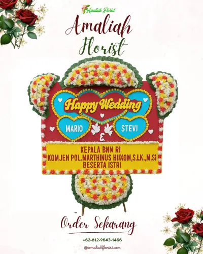 Karangan Papan Bunga Pernikahan di Sofifi
